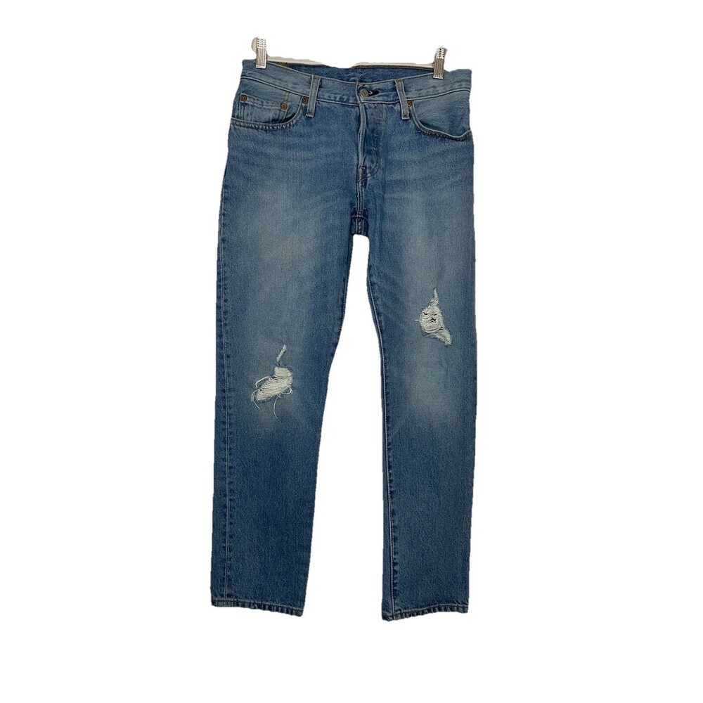 Levi's 501 Women's 26 Cropped Denim Jeans Button Fly Light Wash